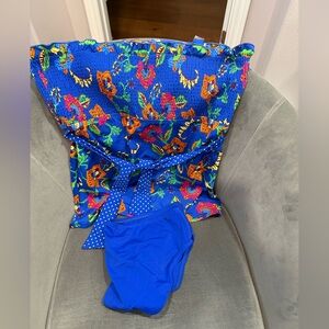 Floral Blue Women's Tankini Swimsuit